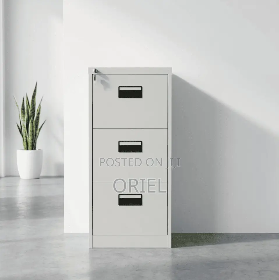 Office Cabinet : Metallic Filing 3-Drawer Cabinet