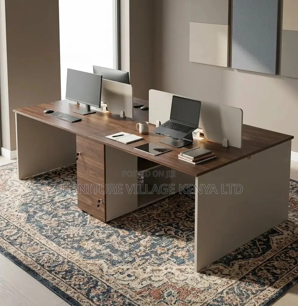 Workstation; Wooden Imported Working Station for Four
