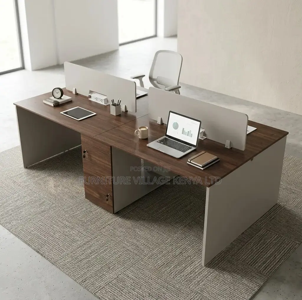 Workstation; Wooden Imported Working Station for Four