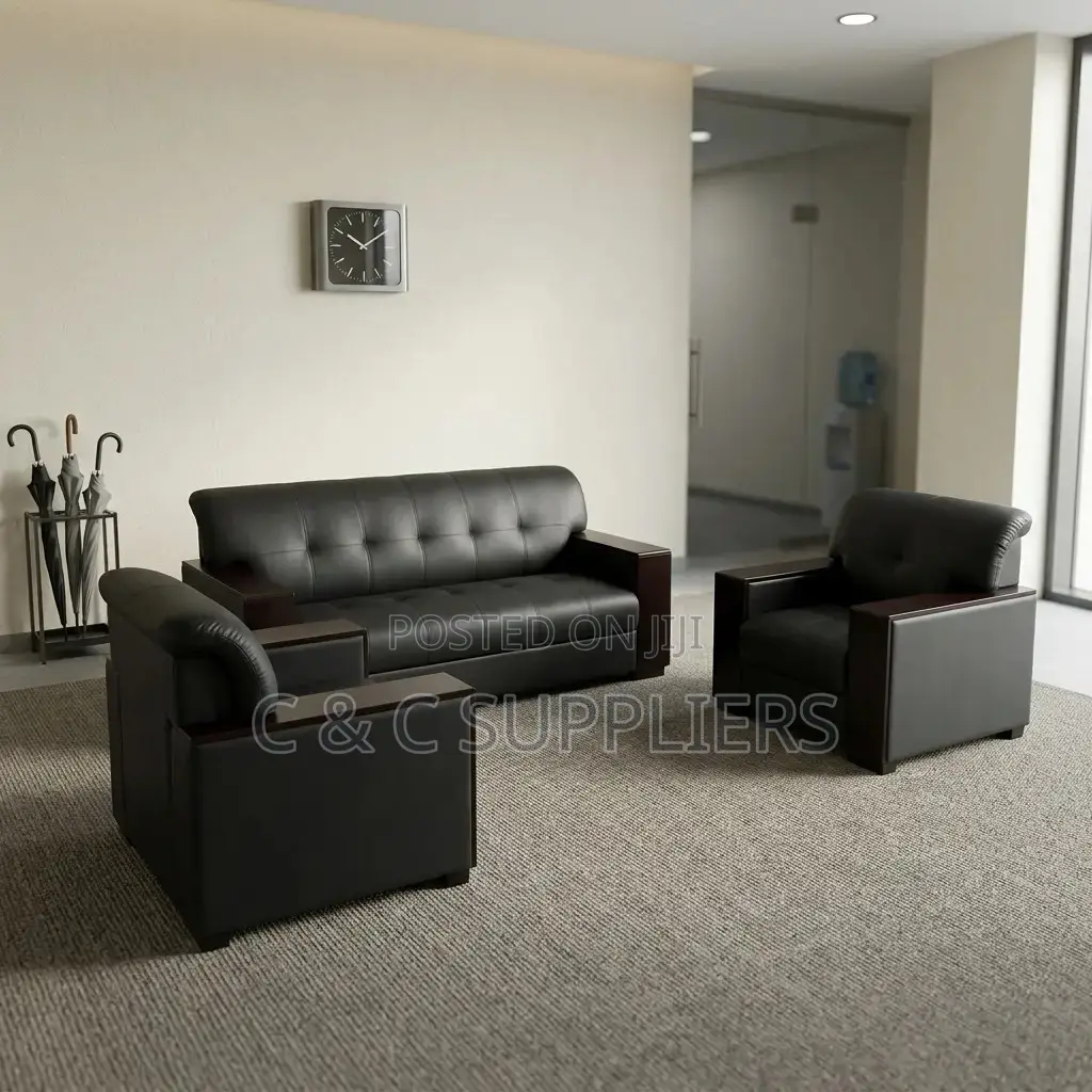 Executive Black Sofa Set-5 Seater