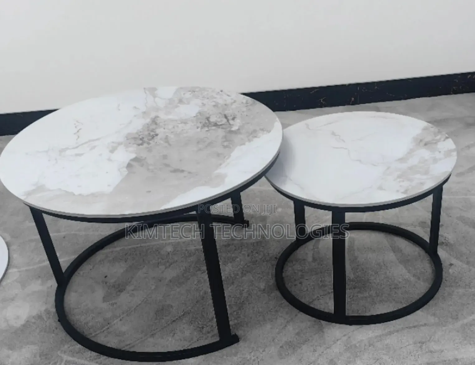 Marble Nesting Coffee Table Black