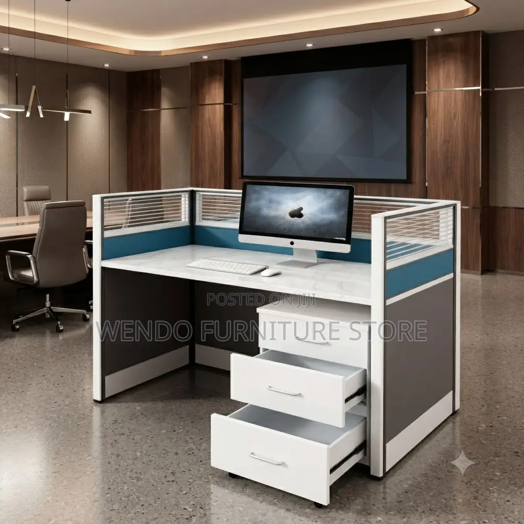 Office Workstation; Single User Blue Open Working Station