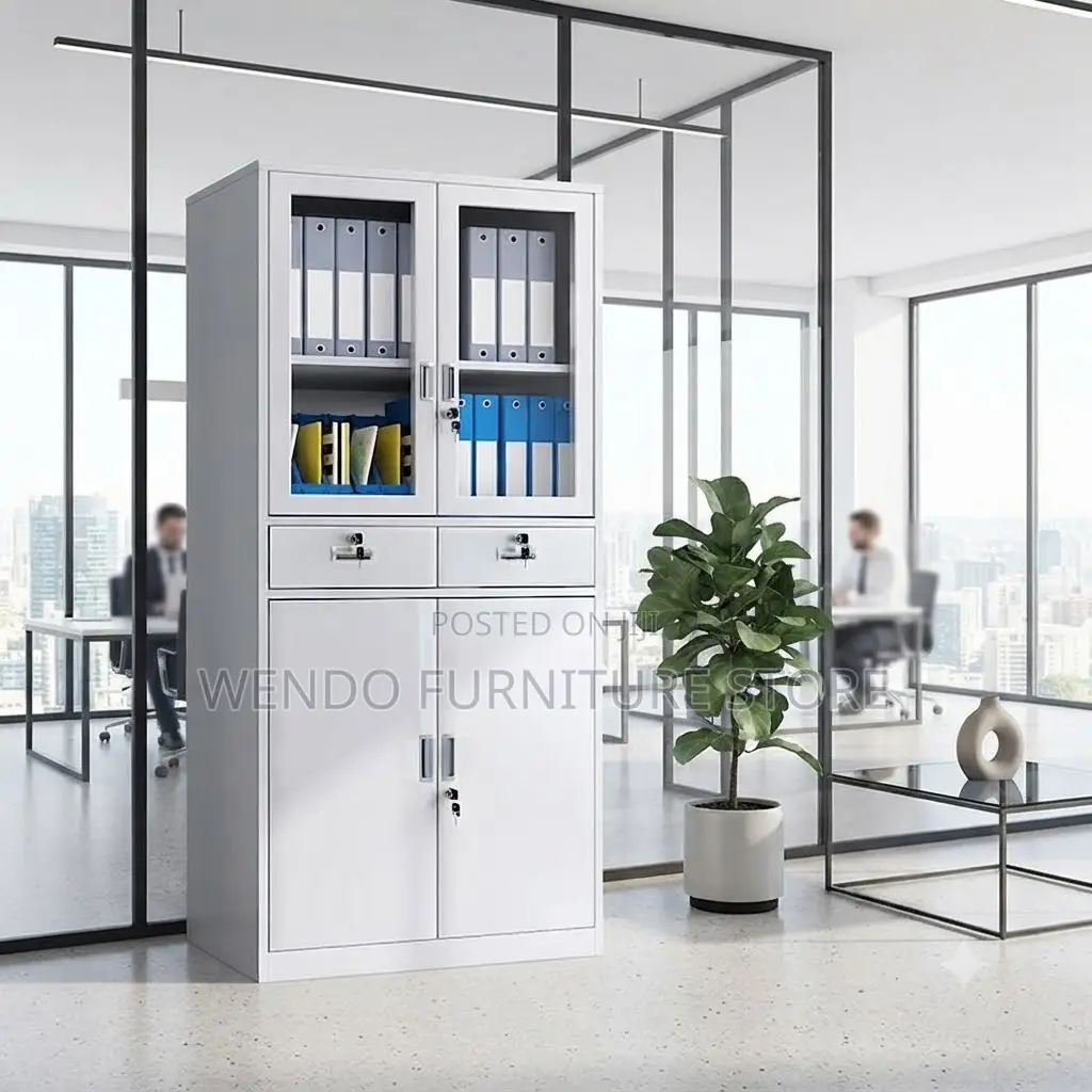 Office Cabinet; Two Doors Cabinet With Key Lock Drawers