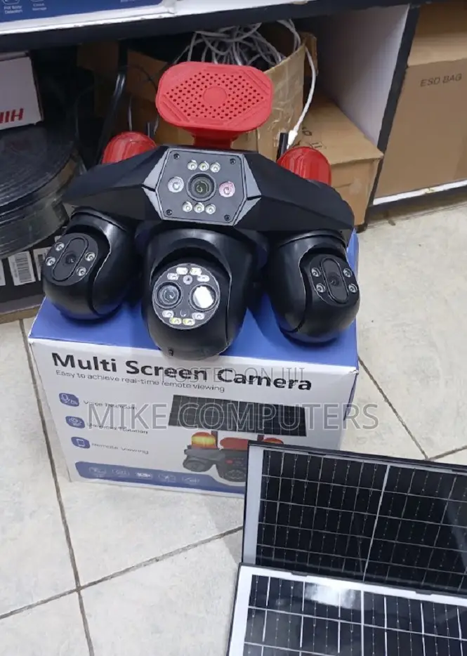 4 Lens Solar Powered Outdoor V380 PTZ Camera With 4lens