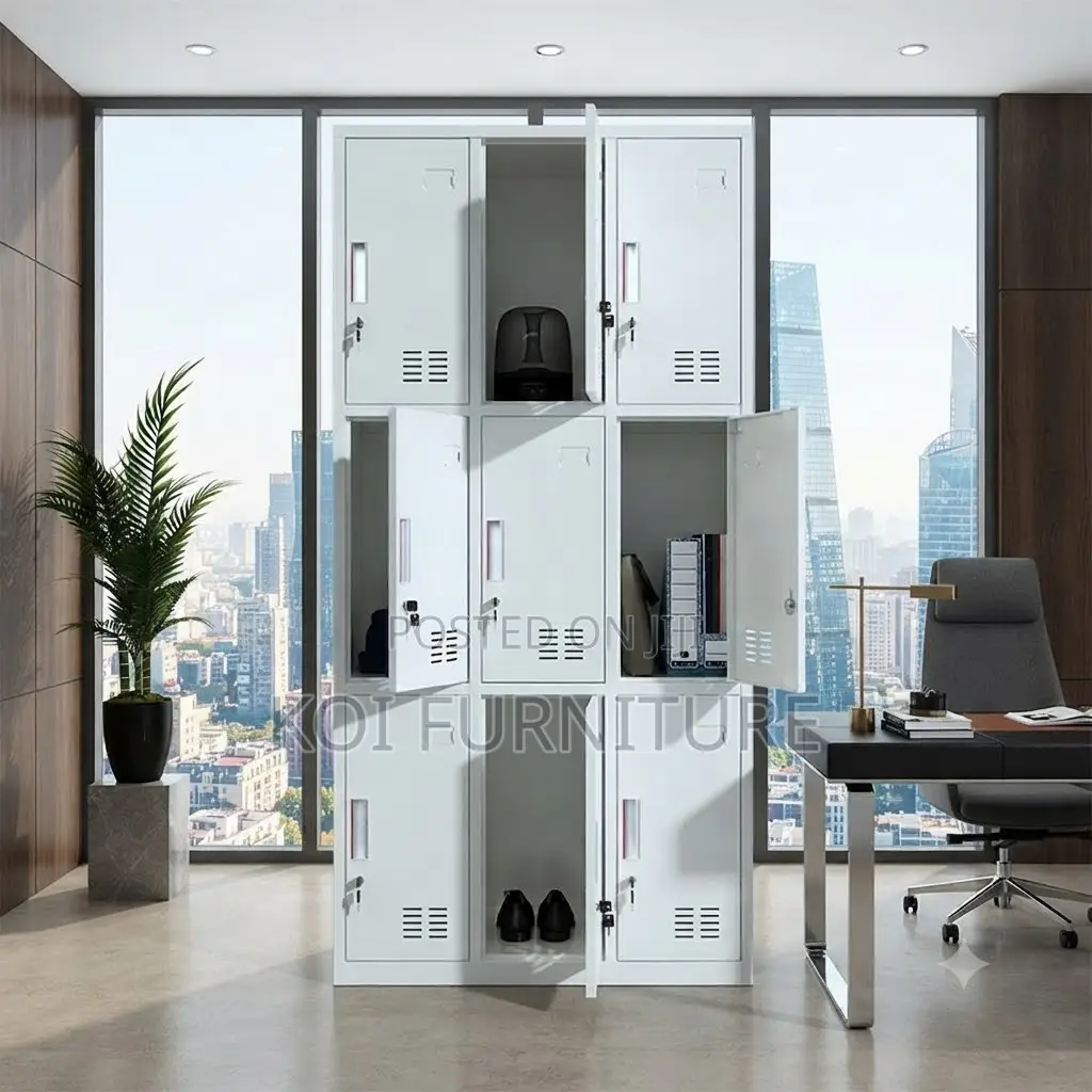 Office Cabinet; 9 Drawers Gray Office Urban Cabinet