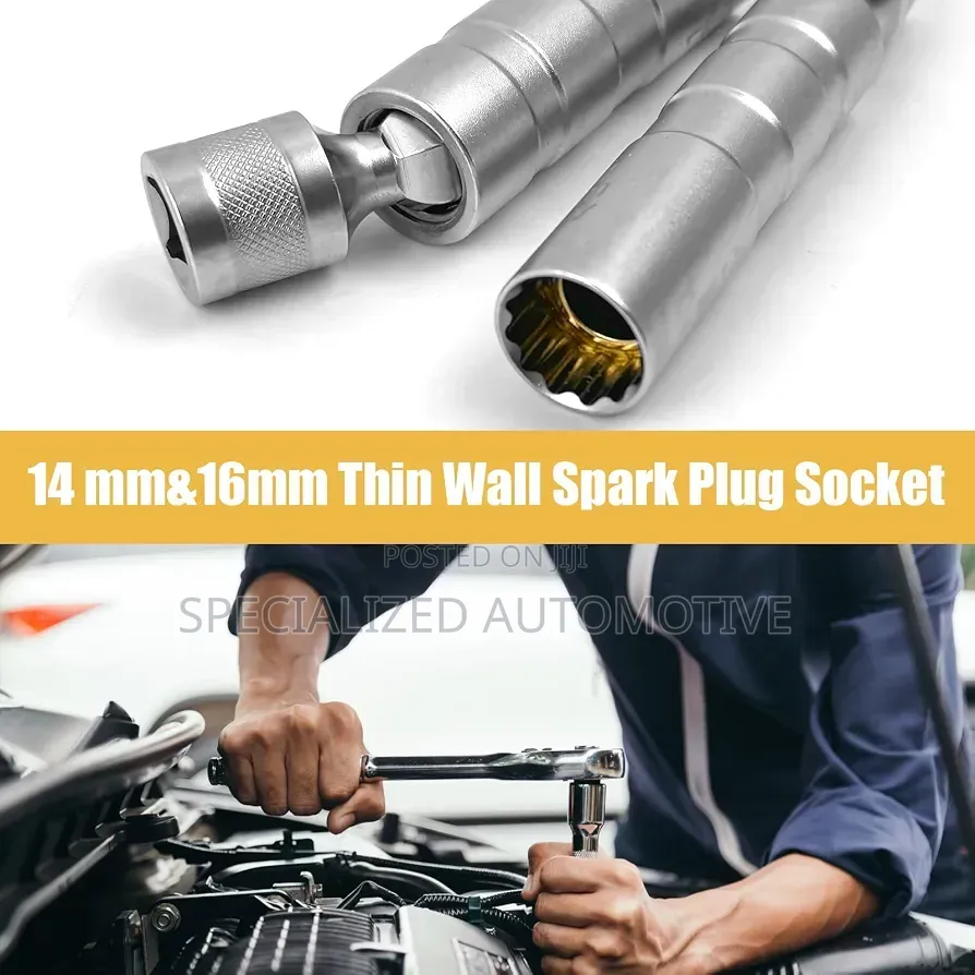 Vehicle Spark Plug Removal Socket Spanner Magnetic Sleeve 14mm 16mm