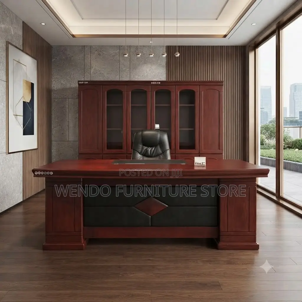 Office Desk; 2 Meters Executive Mahogany Office Boss Management Desk