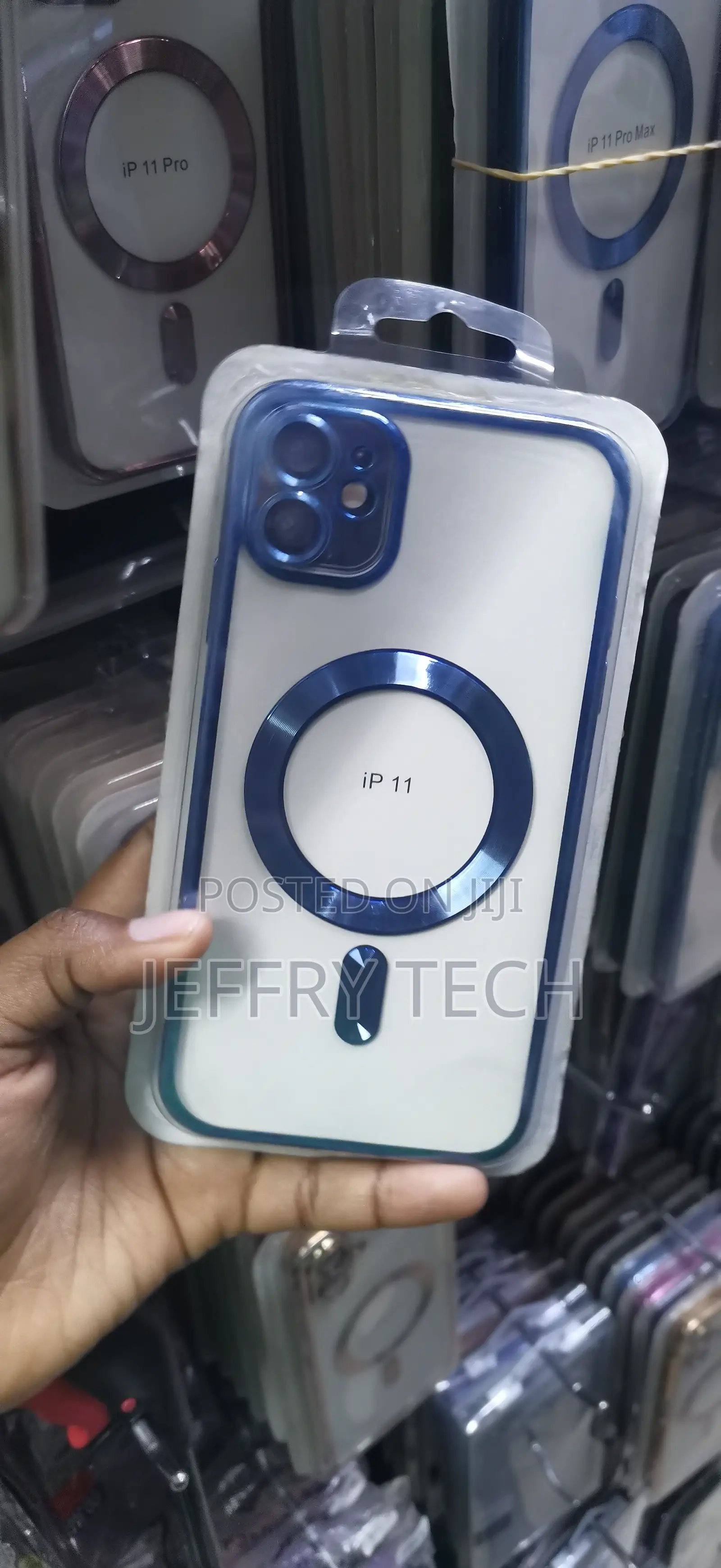 Clear MagSafe Phone Case With a Blue
