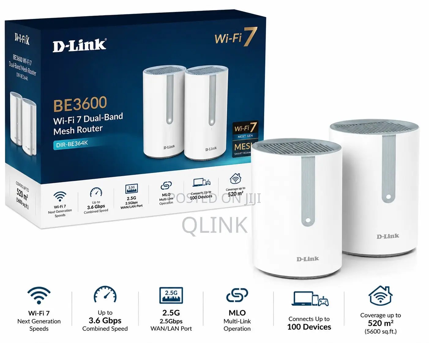 D-Link BE3600 Wi-Fi 7 Dual-Band Mesh Router - DIR-BE364K
