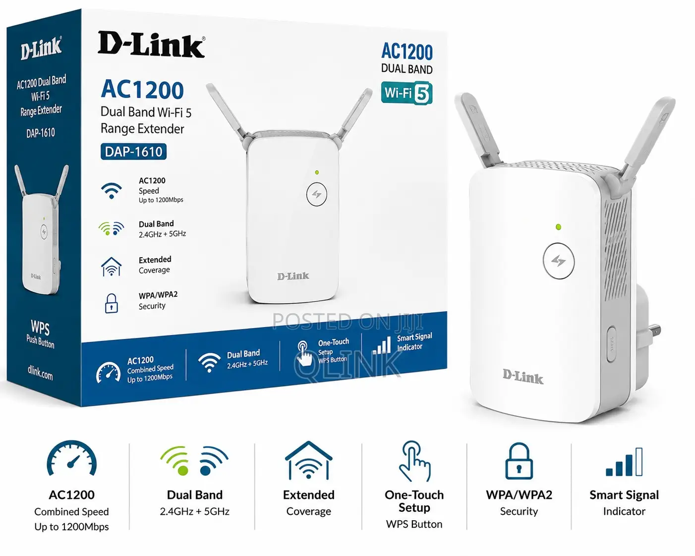 D-Link AC1200 Dual Band Wi-Fi 5 Range Extender - DAP-1610