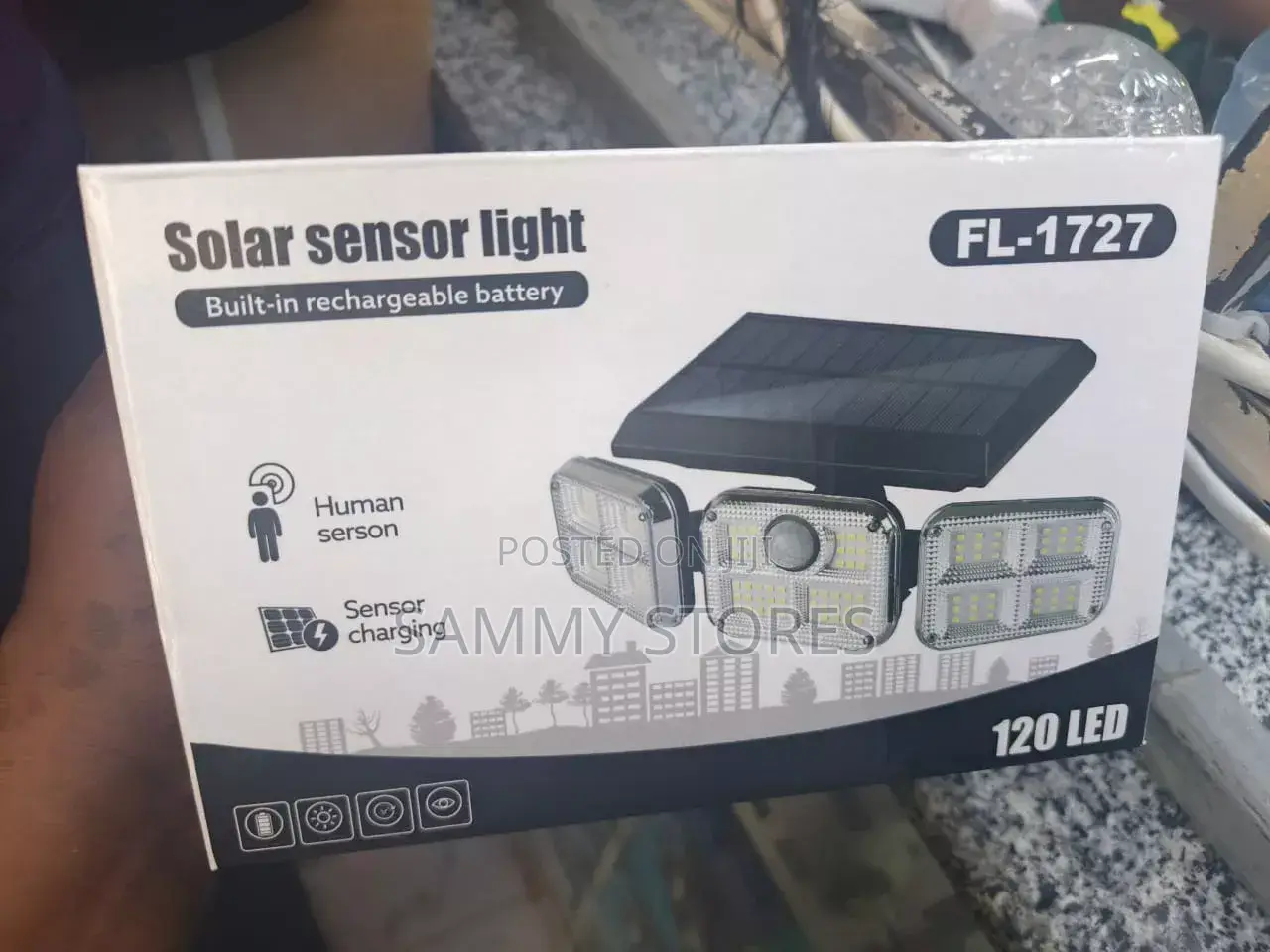 120 LED Solar Outdoor Security Light With Human Sensor