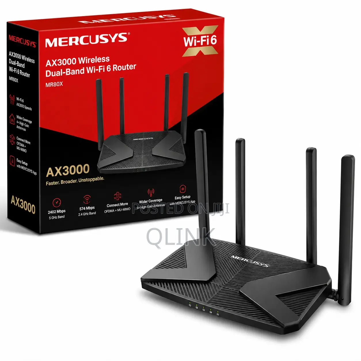 MERCUSYS AX3000 Wireless Dual-Band Wi-Fi 6 Router - TL-MR80X