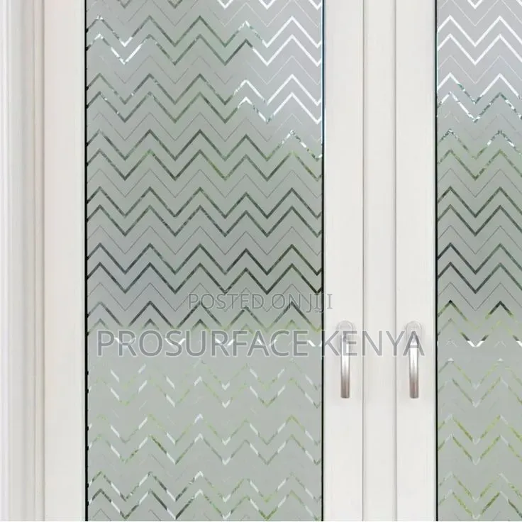 Geometric Frosted Film for Glass Walls Doors