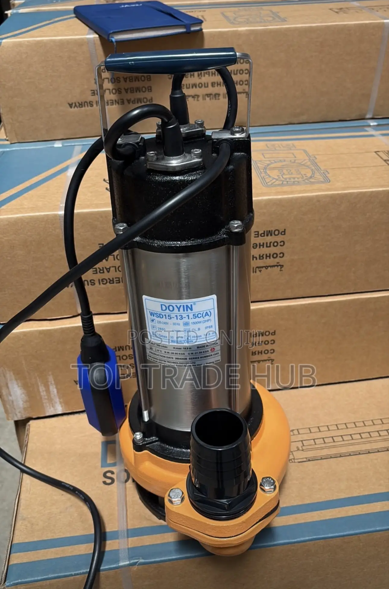 WSD15-13-1.5C Doyin Sewage Submersible Water Pump 2.0HP 1500W 15m Head
