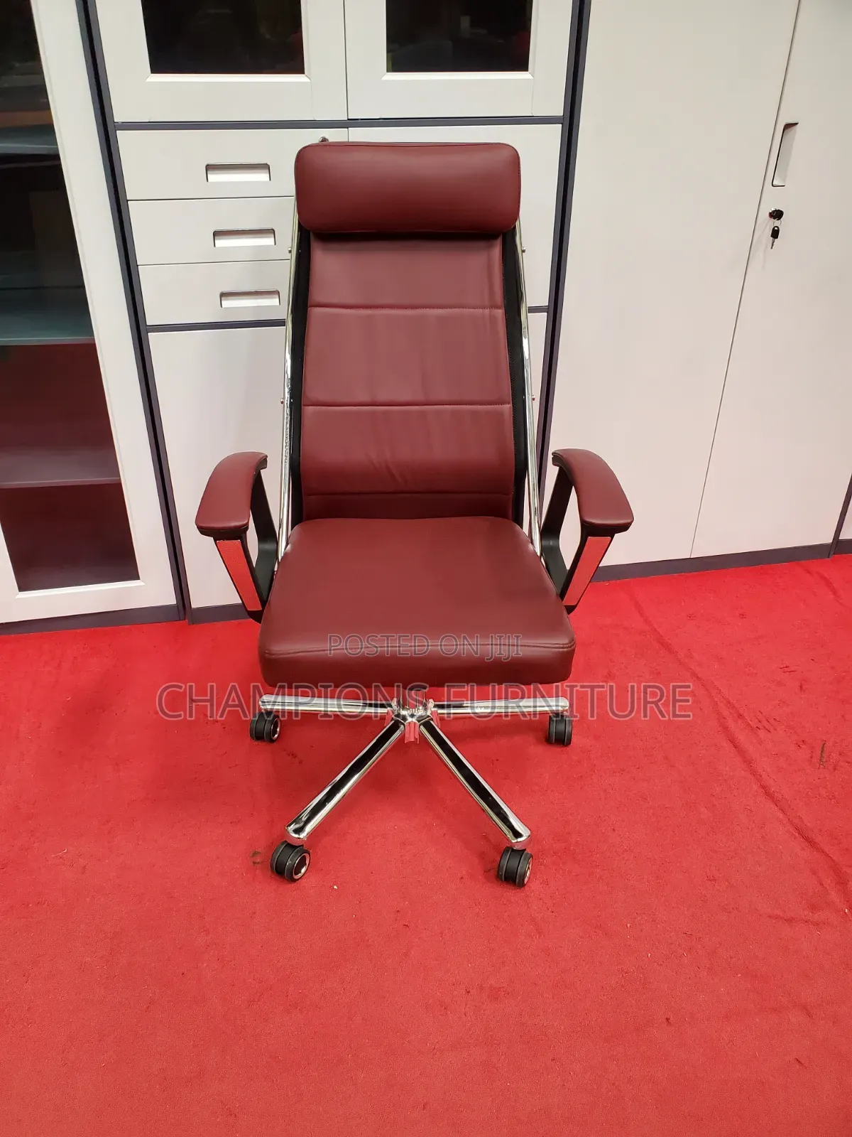Ergpnomic Burgundy Office Chair
