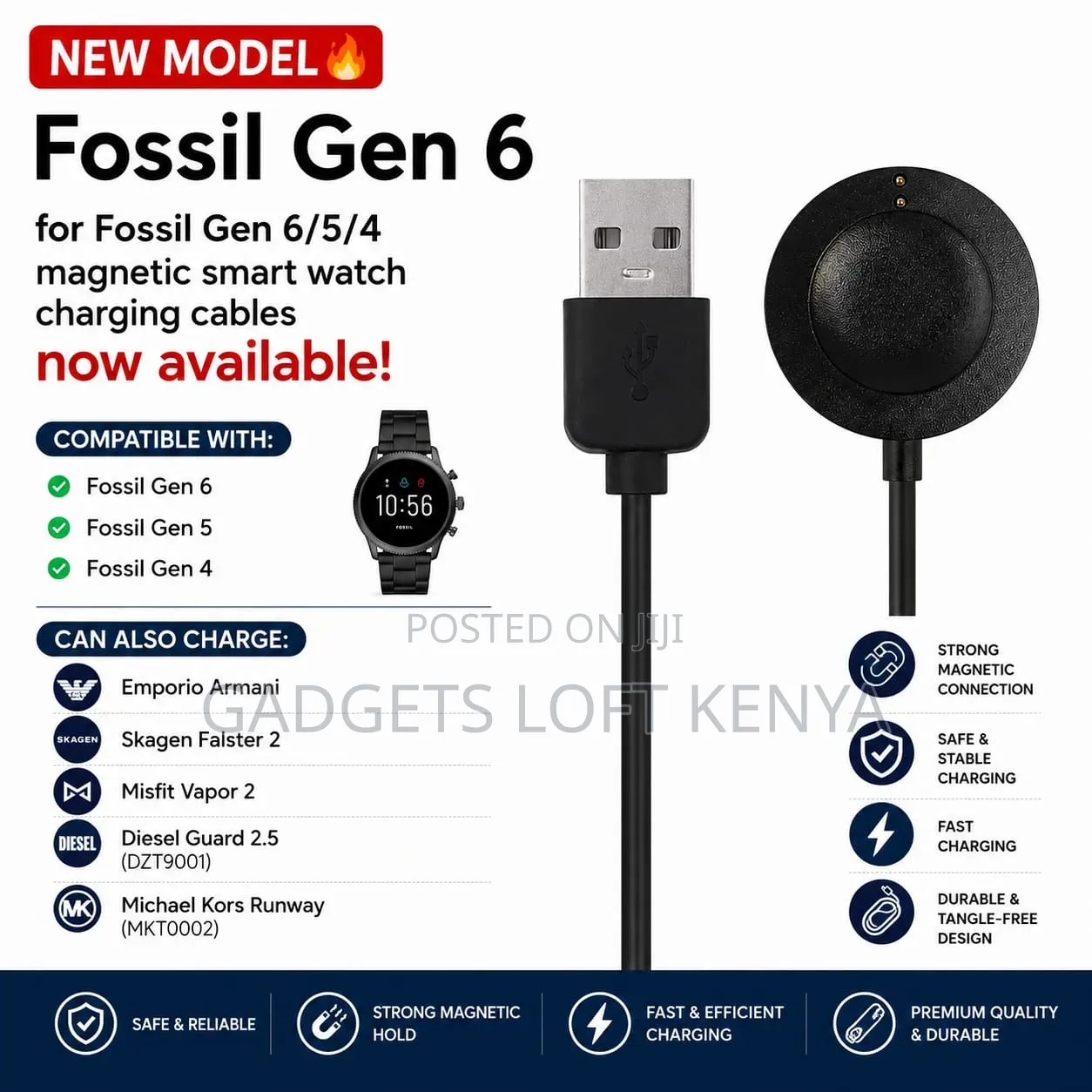 Fossil Gen 6 Magnetic Charging Cable for Fossil Gen 5/4 Others