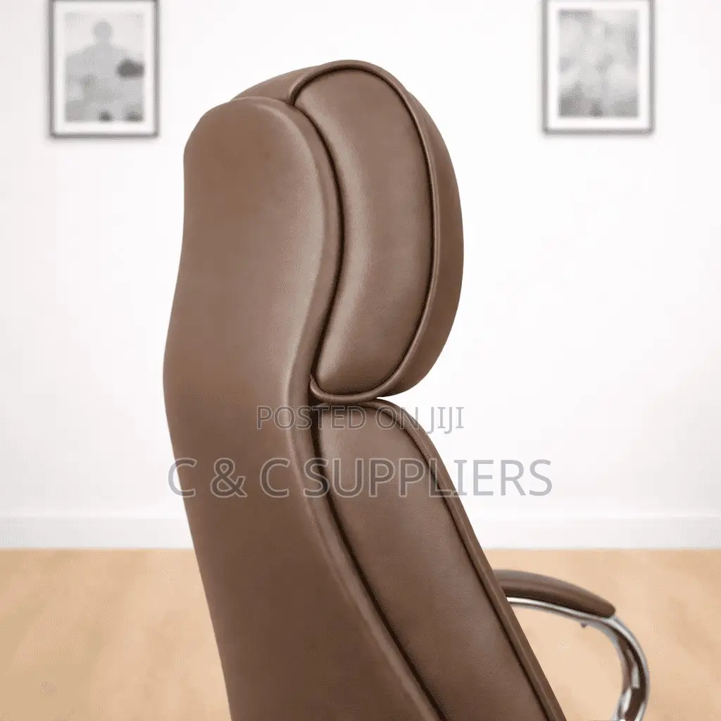 Office Chair; Brown Leather Office Chair