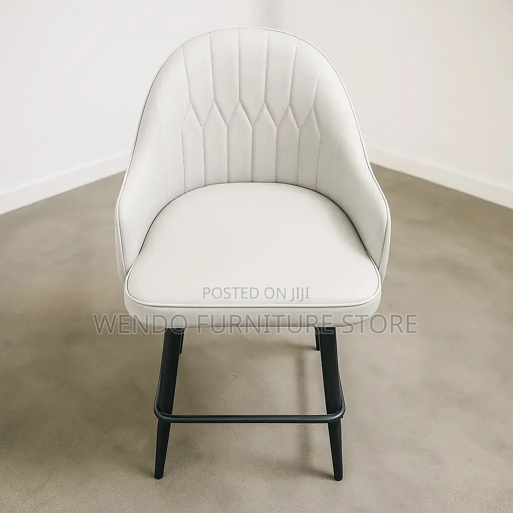 Barstool; Leather Non Swivel Comfortable Bastool