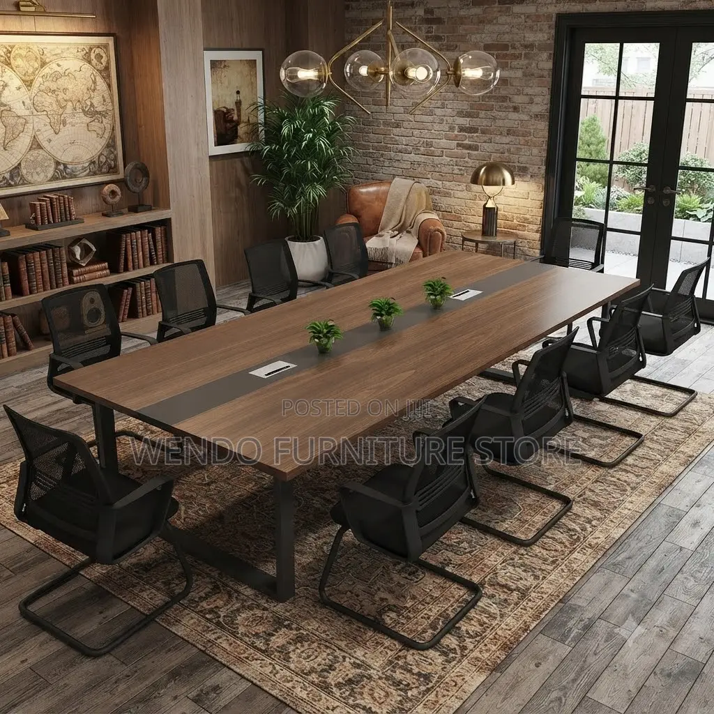 Boardroom Table; 240CM Brown-Wooden Staff Tables