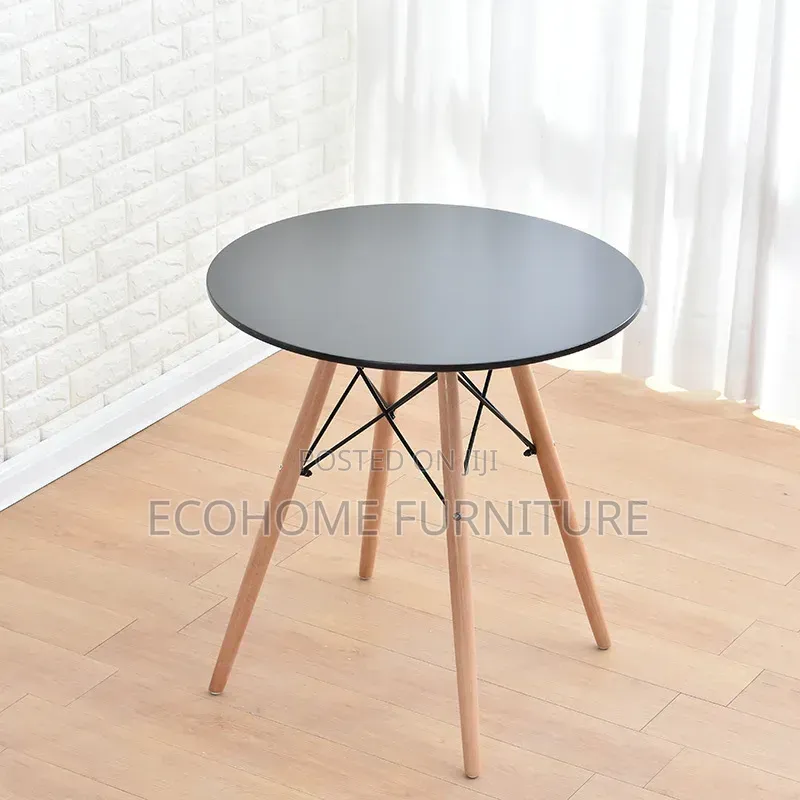 Round Table. 2 Seater Dining Table Black Top