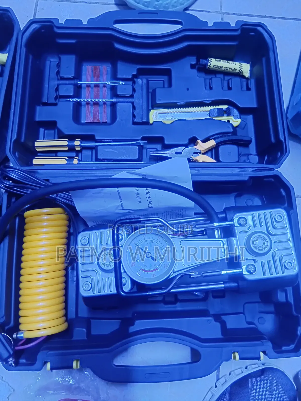 Car Air Compressor 2 Cylinder With Tire Repair Kits