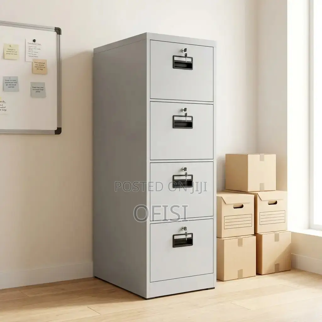 Office Cabinet; 4 Drawer Filing Cabinet With Individual Locks