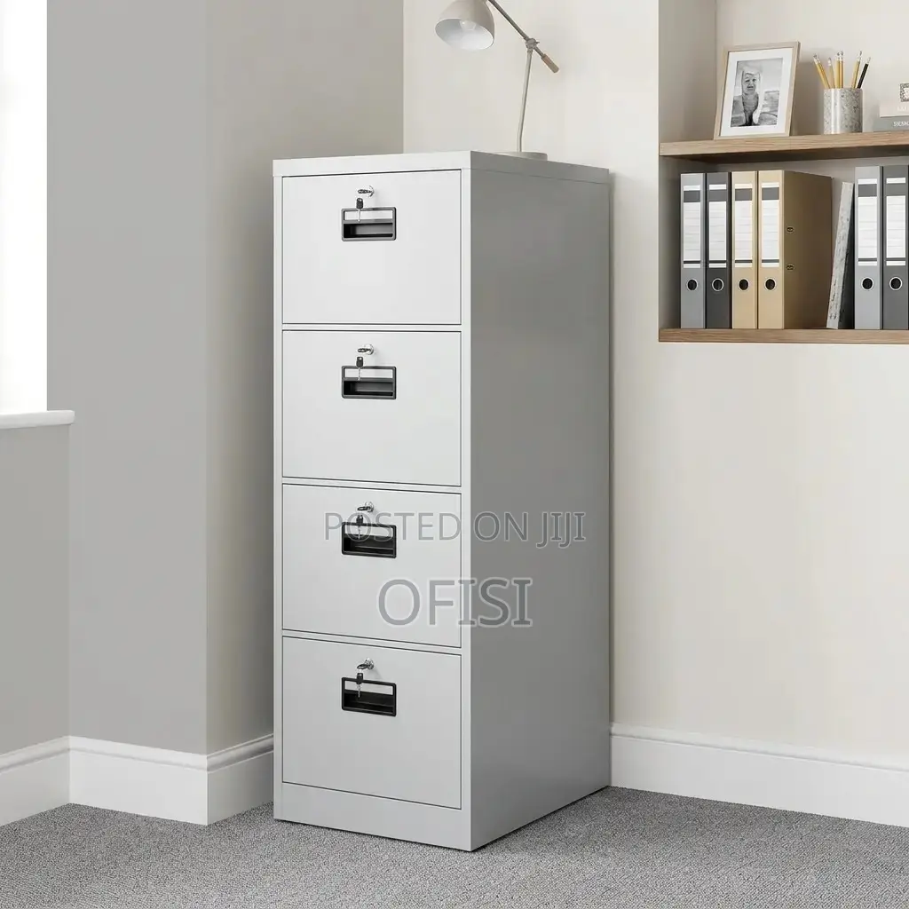 Office Cabinet; 4 Drawer Filing Cabinet With Individual Locks