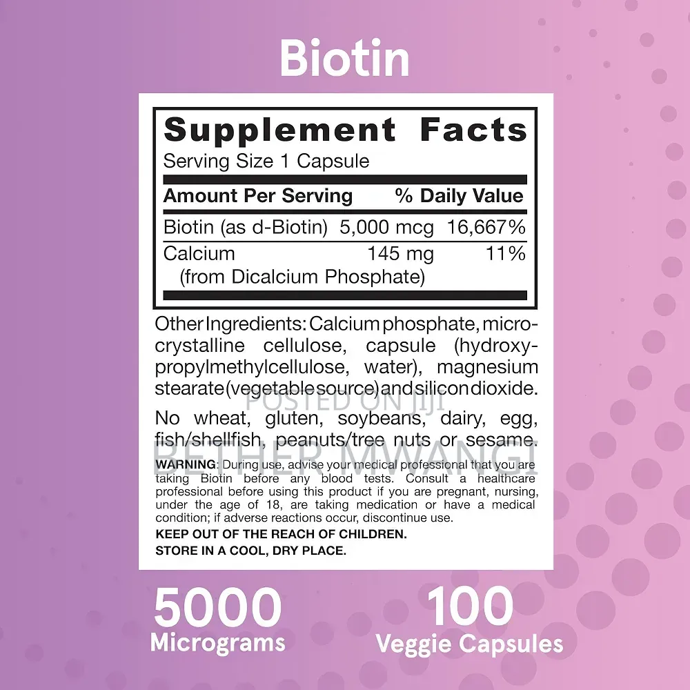 Jarrow Biotin Ultra Strength 5000 McG, Hair, Skin, and Nails in Kenya