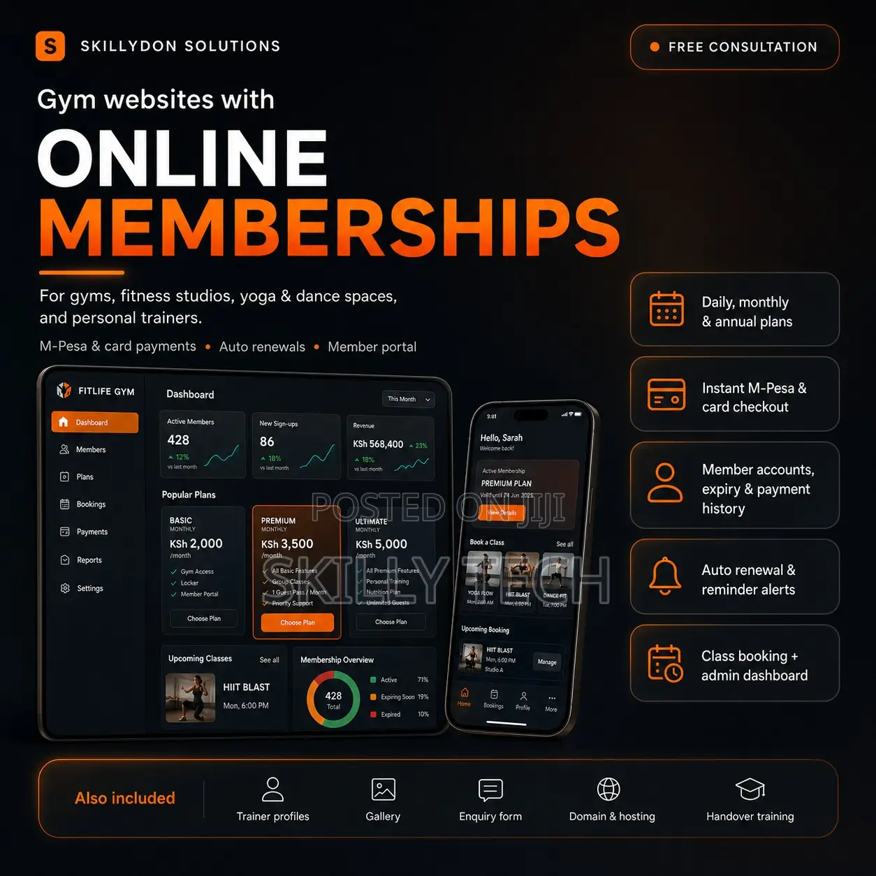Gym Website With Online Membership Payments — Kenya