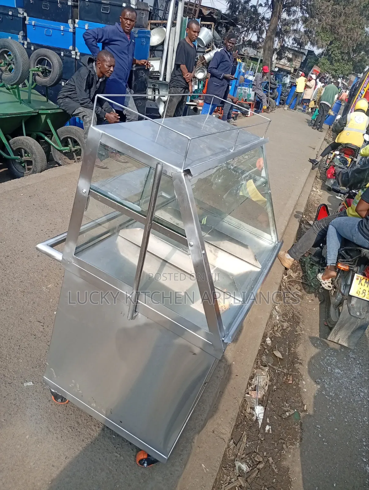 Stainless Steel Food Trolley Display.