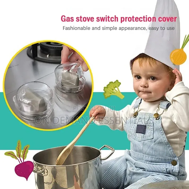 2Pcs Baby Safety Oven Lock Lid Gas Stove Knob Covers