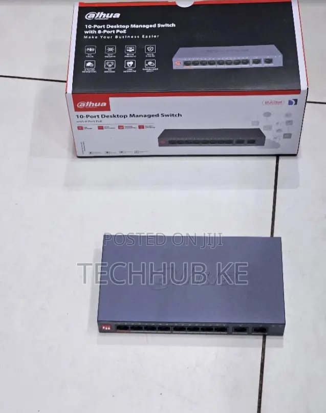 Dahua Poe Switch- 8 Port Poe Switch for Cameras With 2 Uplink Port