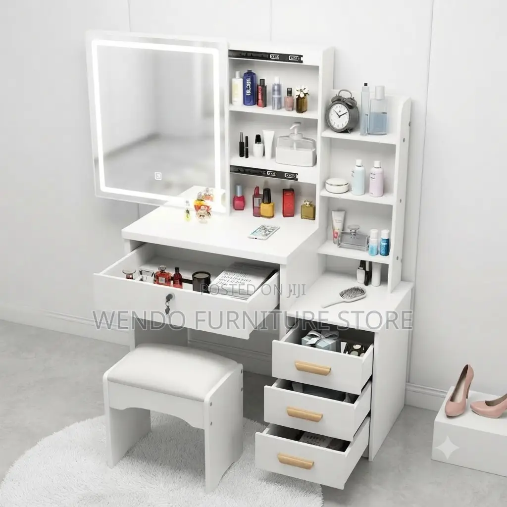 Dressers; Dressing Room White Classical Table Set
