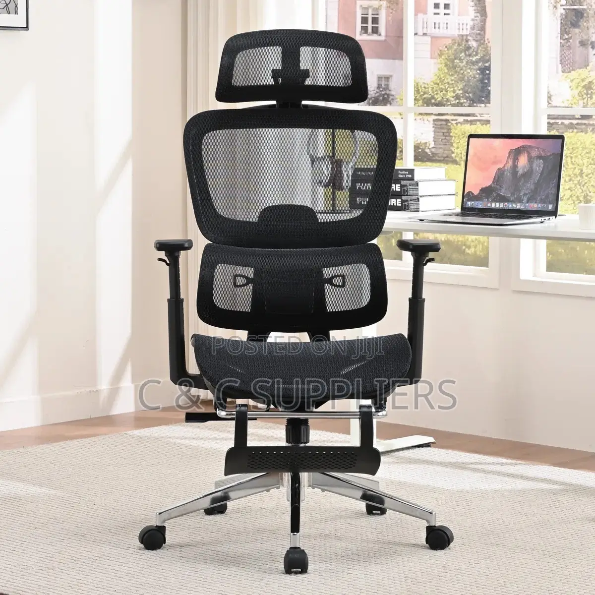 Executive Study Mesh Chair With Footrest