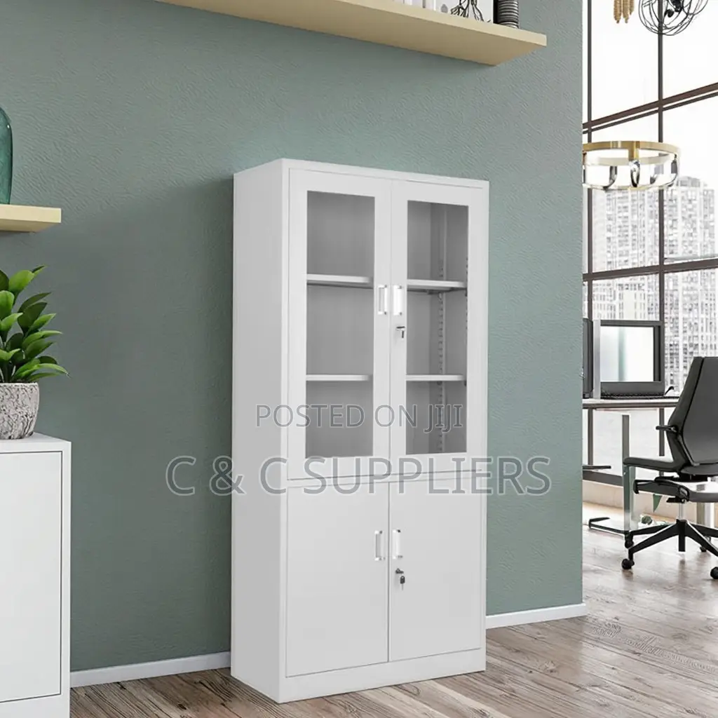 Lockable Half Glass File Cabint.