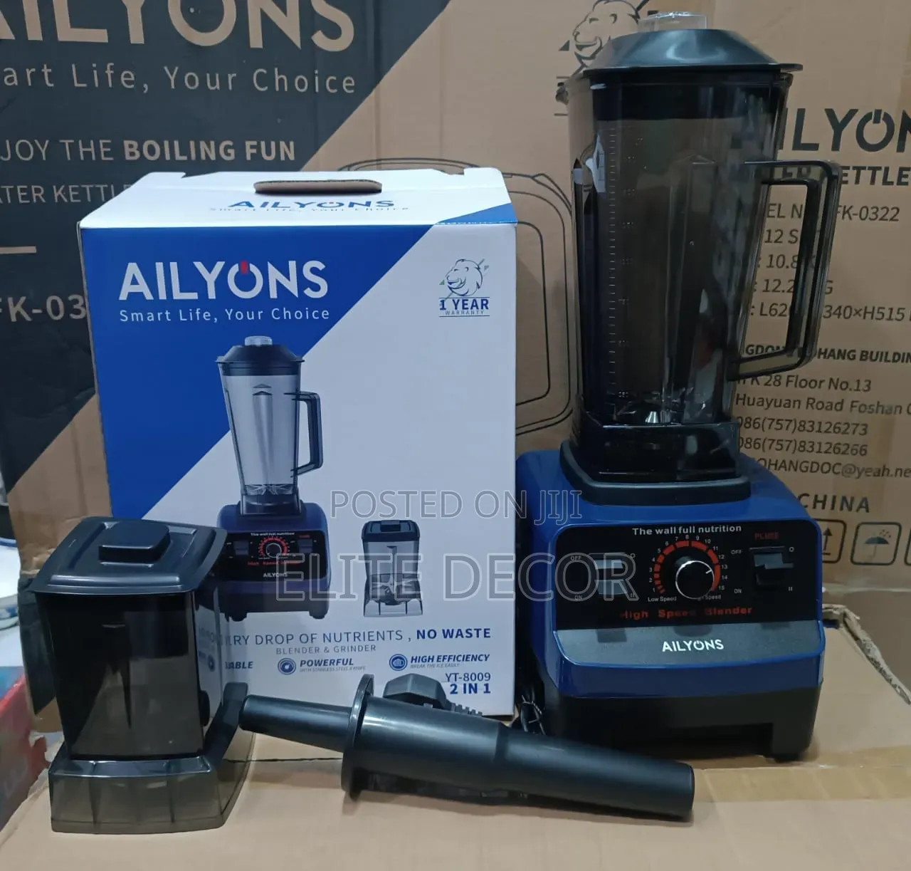 AILYONS YT-8009 2-in-1 Commercial Blender With Grinder – 2.0L 2000W