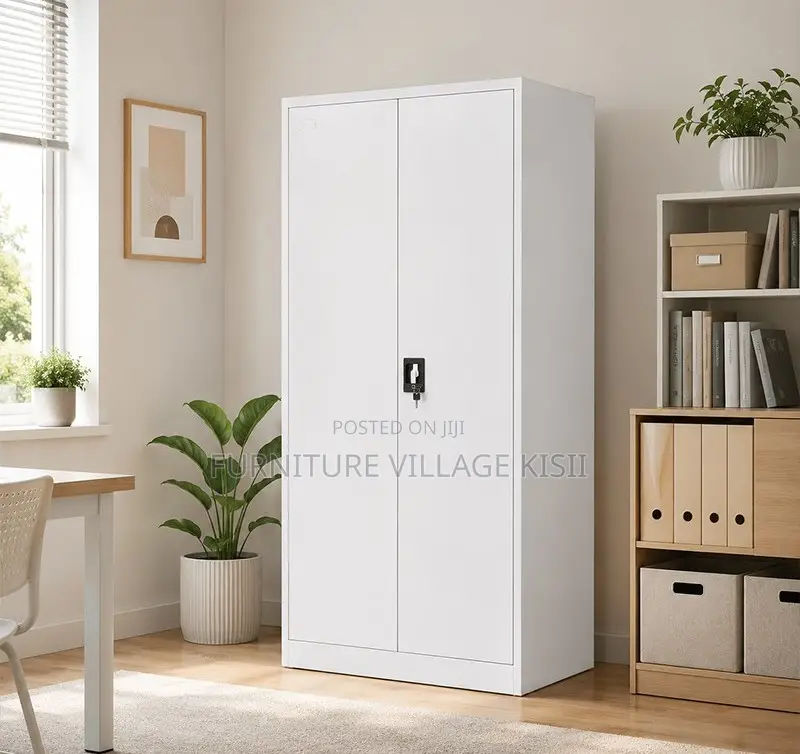 Office Cabinet; 2 Door Metallic Office Cabinet With Adjustable Shelves