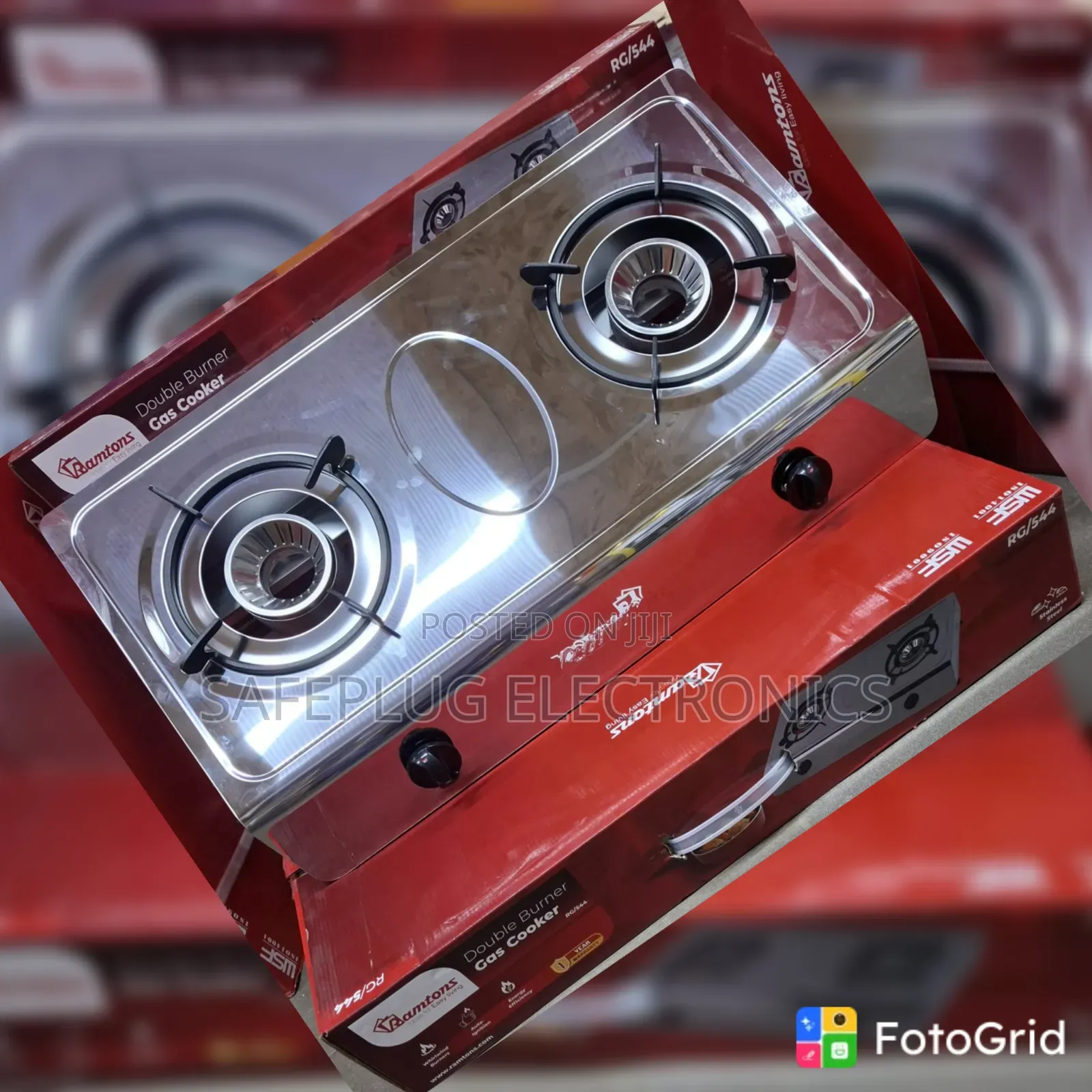 Original Ramtons RG/544 2 Burner Gas Cooker – Stainless Steel Hob