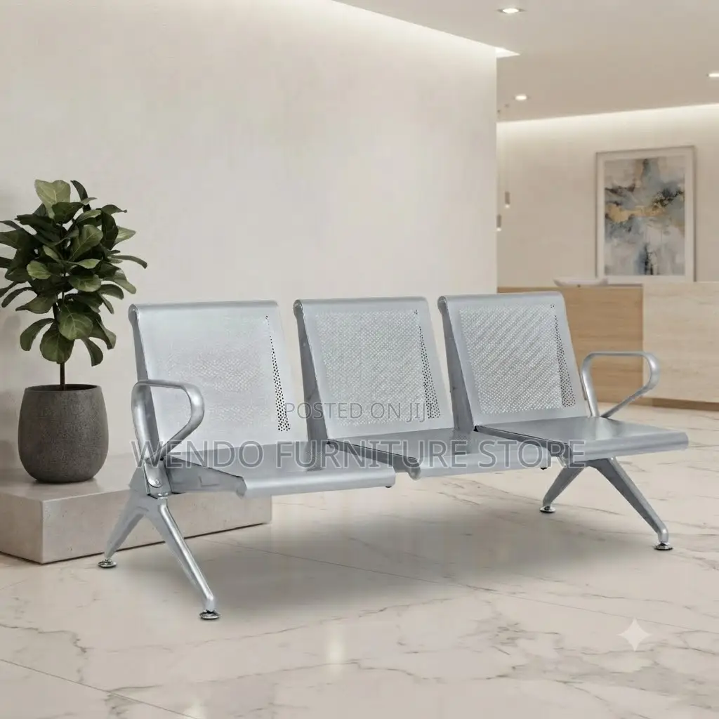 Office Benches; Metallic Three Seaters Welcoming Bench