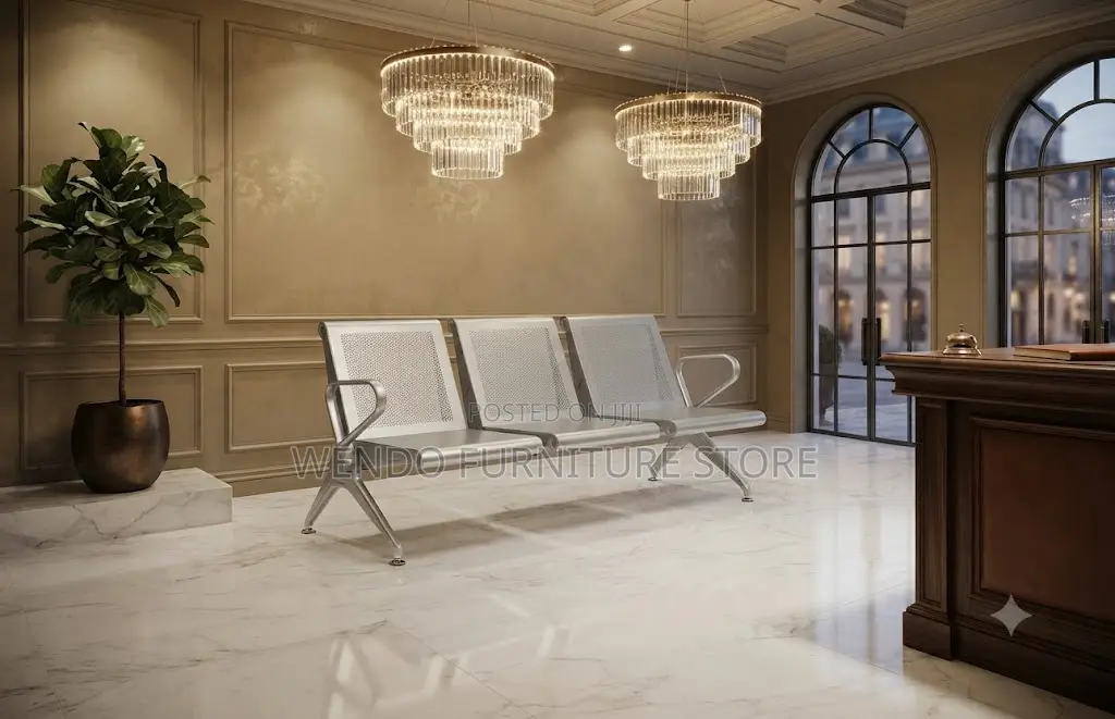 Office Benches; Metallic Three Seaters Welcoming Bench