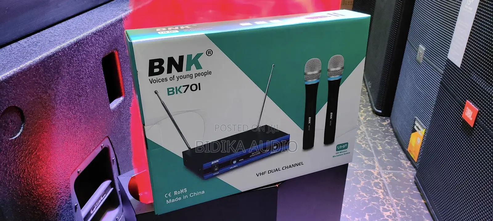 BNK BK701 Cordless Microphone Set With Dual Handheld Mics