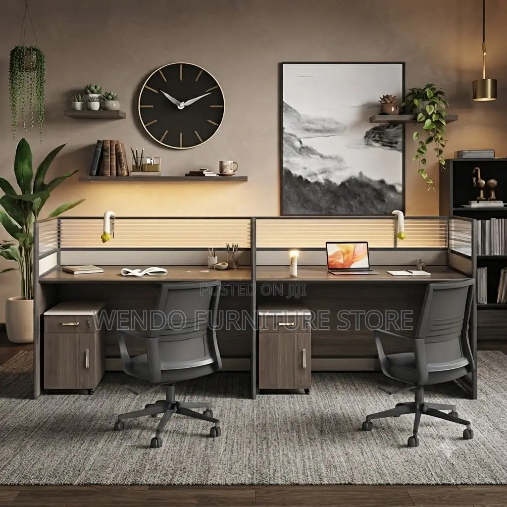 Office Workstation; Two Users Straight Upright Office Workstation