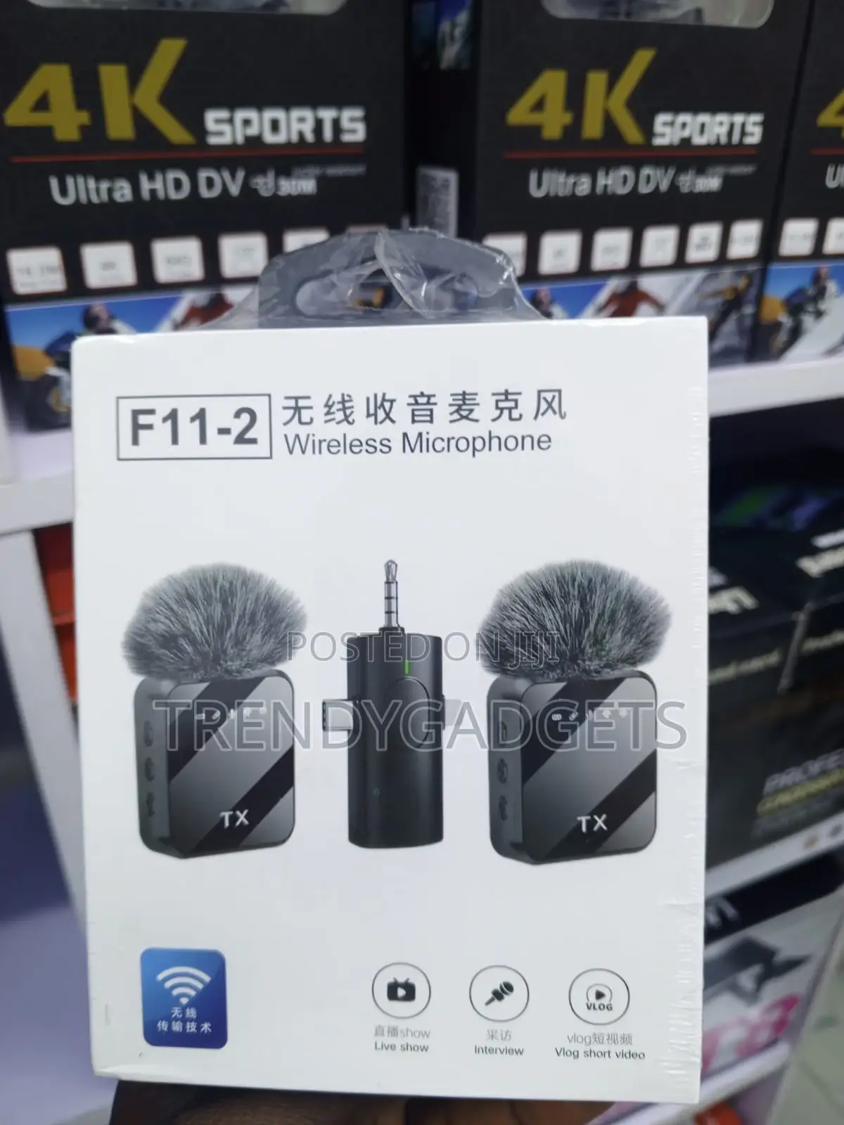 F11-2 Dual Clip-on Mic 20M Range for Vlogging Podcasts