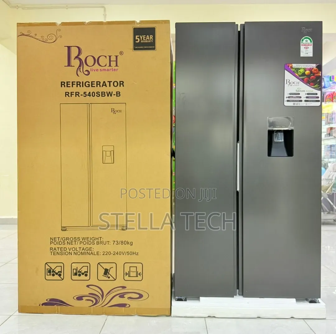 Roch Side by Side 439litres Arfr-540sbw-B Refrigerator With Dispenser