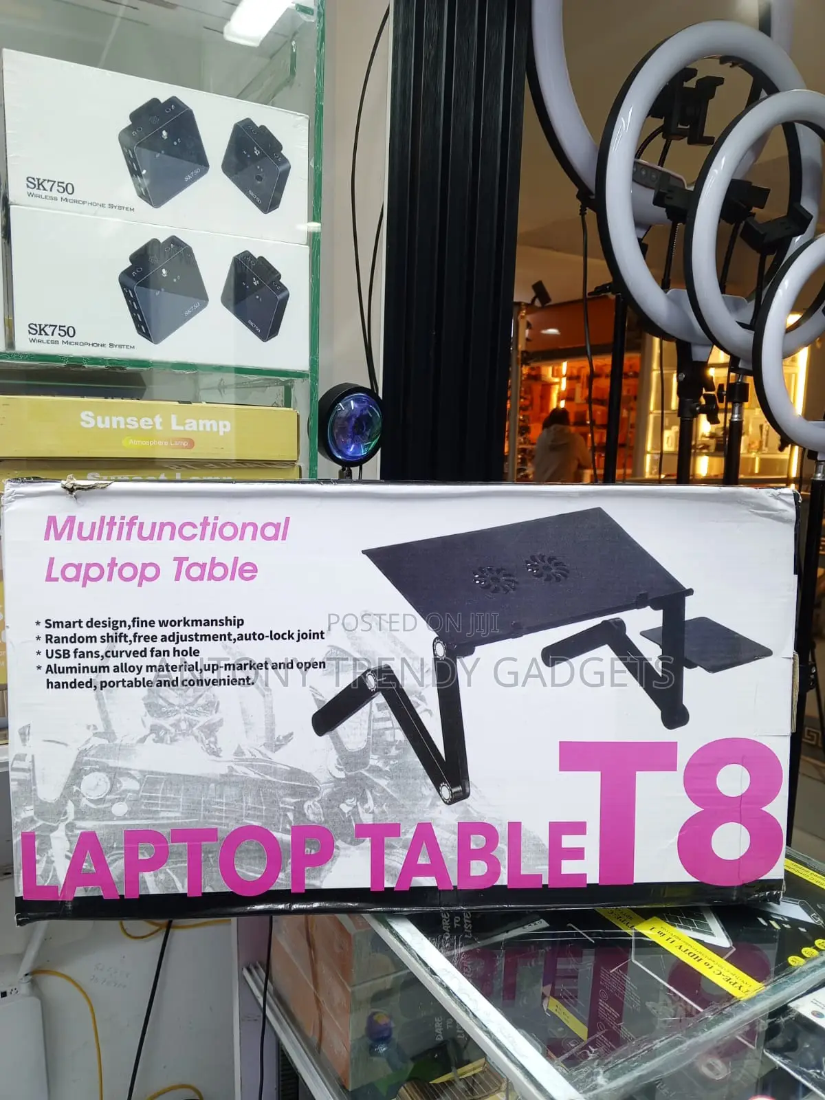 T8 Foldable Laptop Table With USB Cooling Fan Adjustable Legs