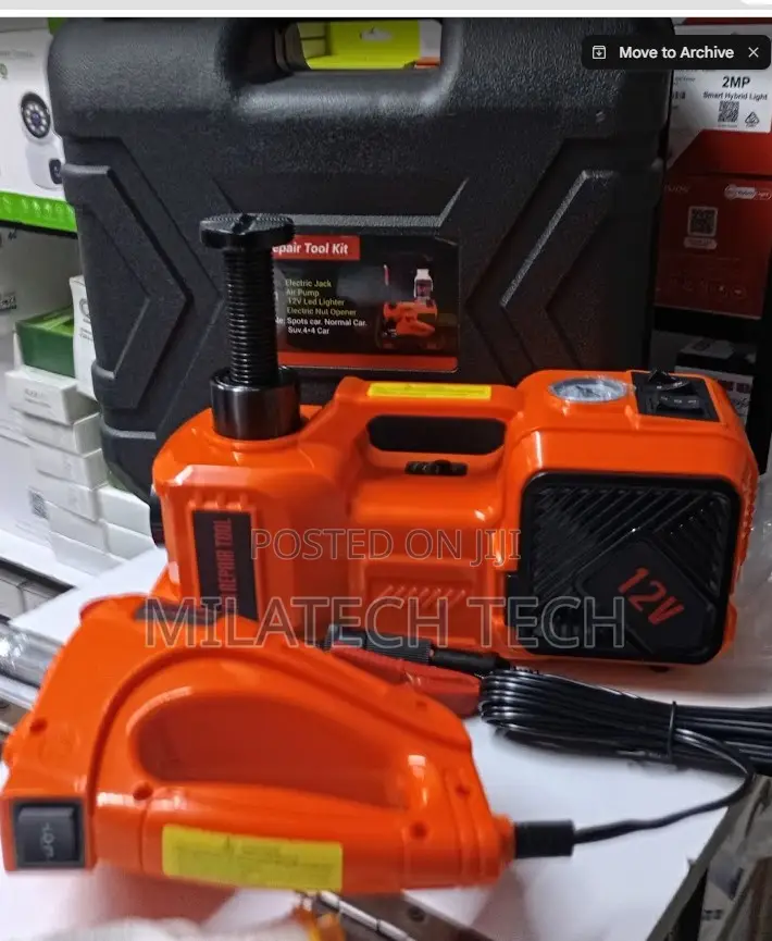 Universal Electric Car Jack With Air Compressor for Emergency Use