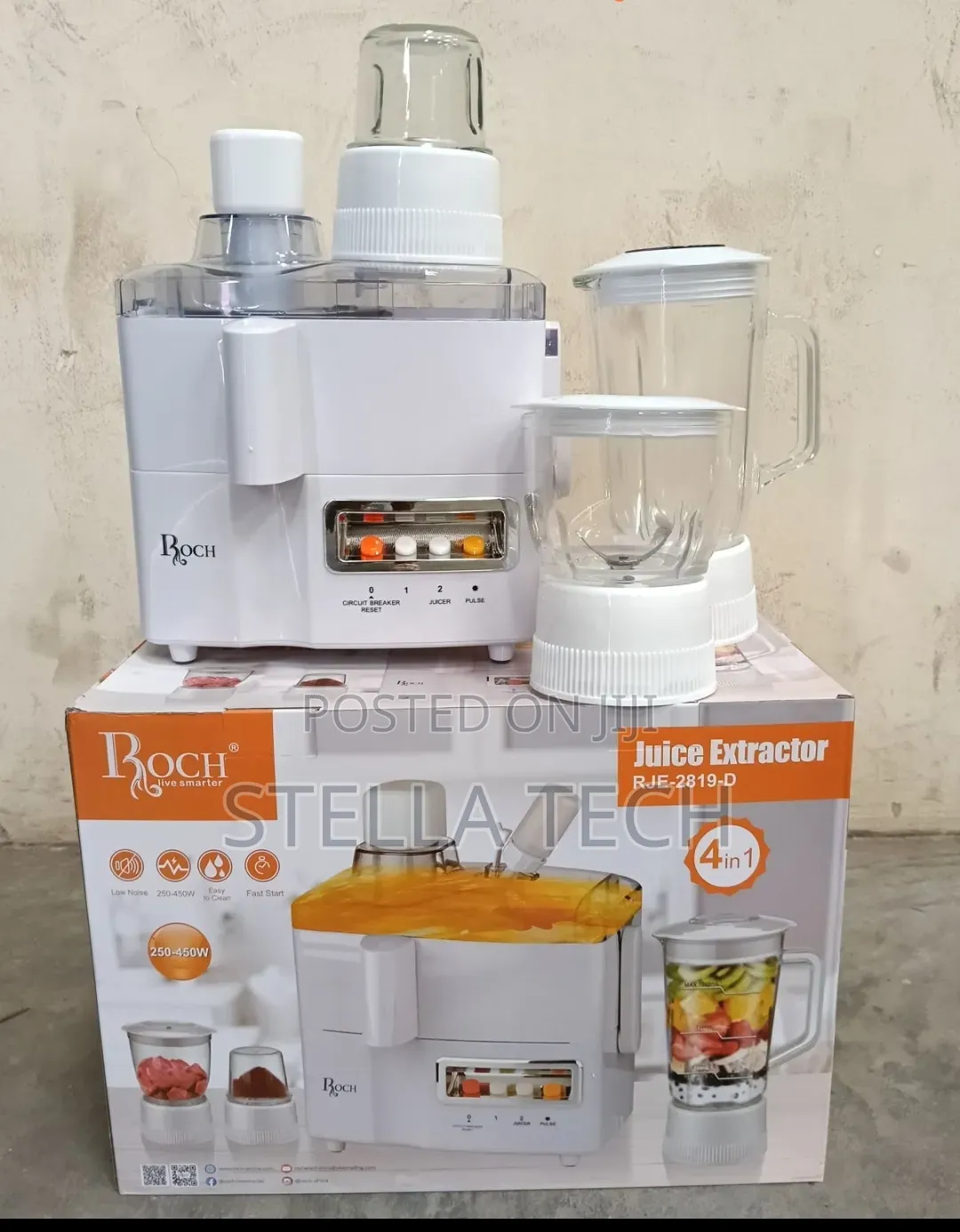 Roch 4 in 1 Juicer -Blender-Grinder and Mill Food Processor