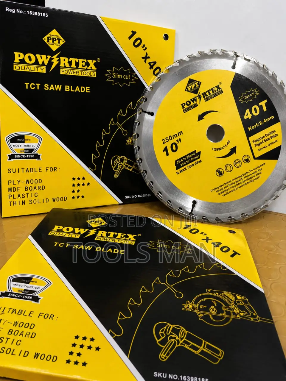 10 Inch TCT Saw Blade Powertex 40T Slim Cut Wood Cutting Disc