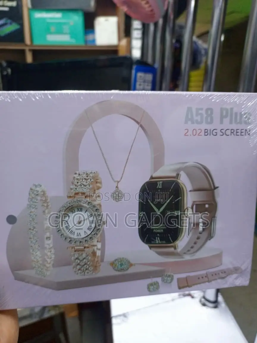 Women's A58 Plus Smartwatch Gift Box With Gold Jewelry
