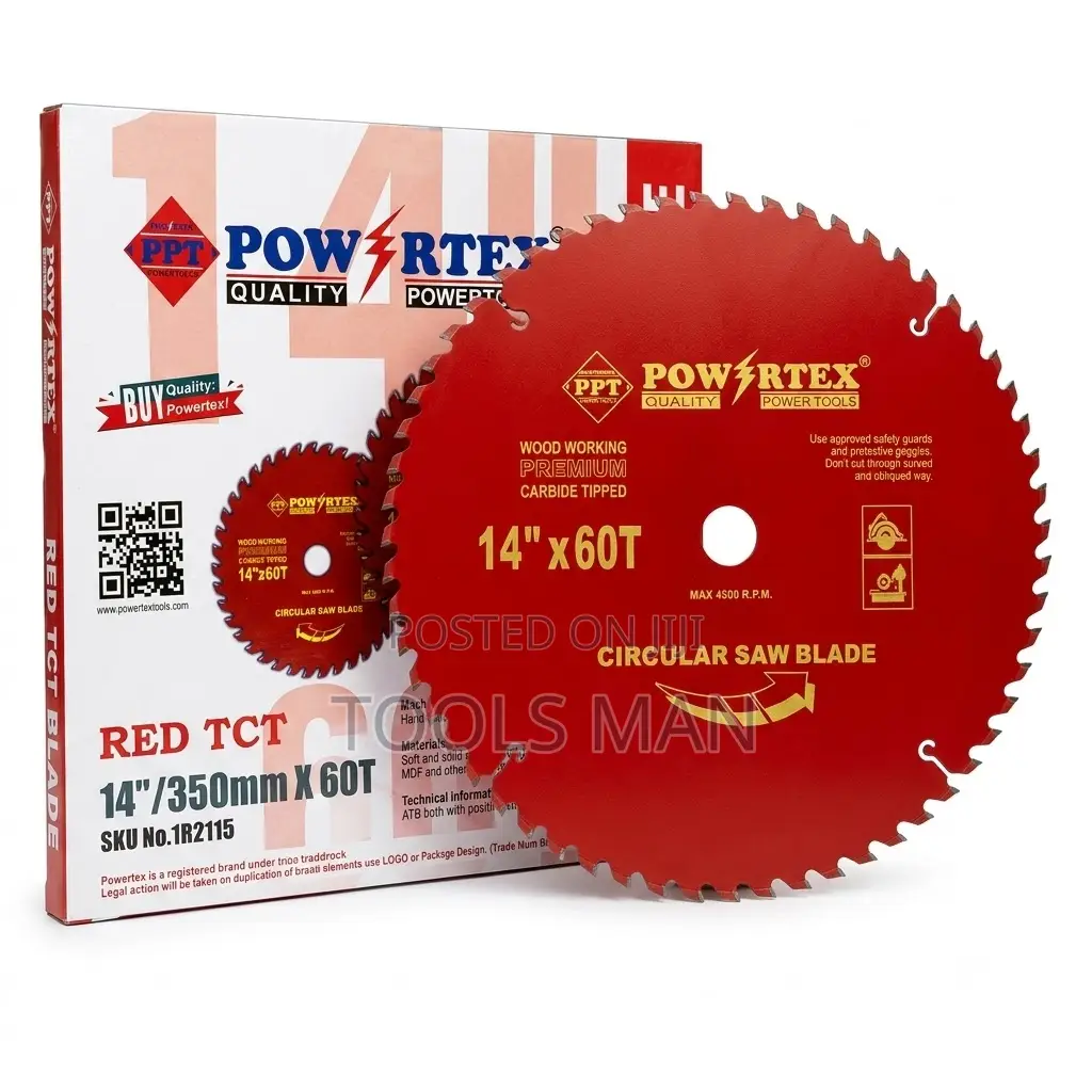 14 Inch TCT Saw Blade Powertex 60T Red Wood Cutting Disc.